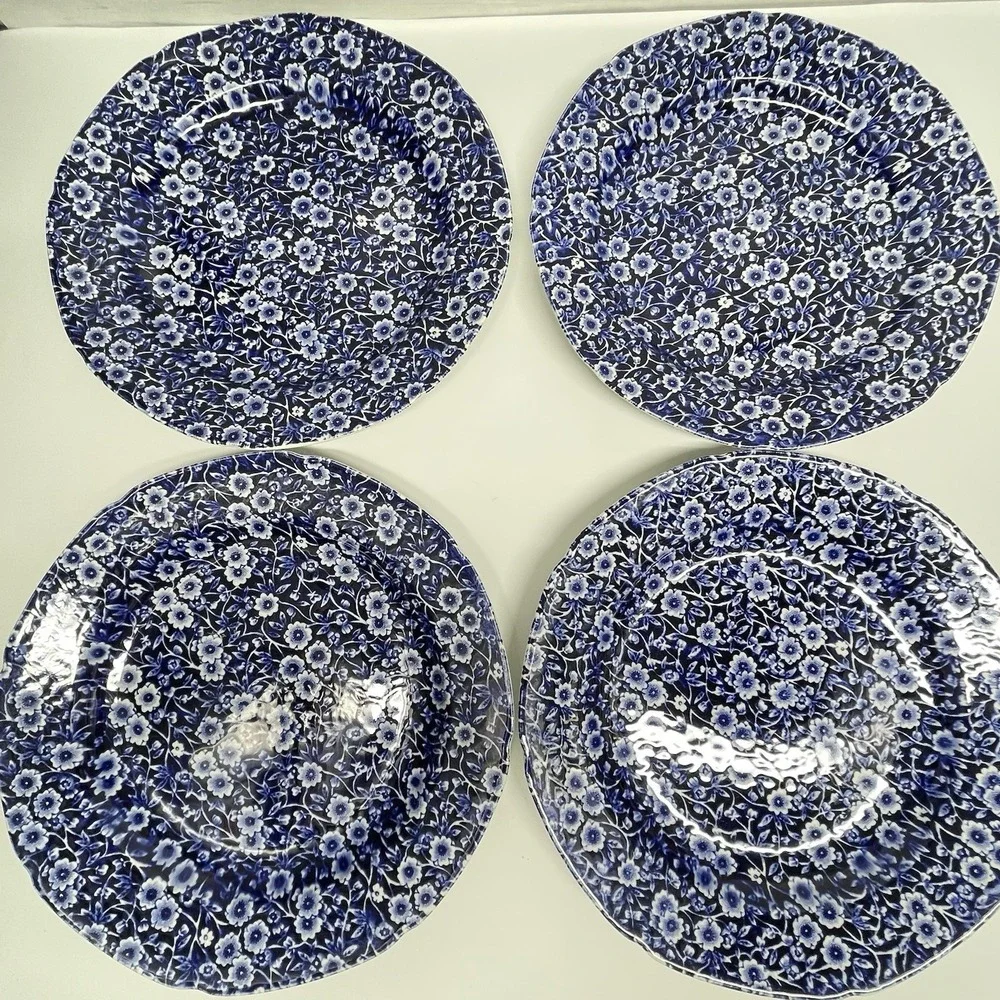 Vintage Crownford Staffordshire Blue Calico 10.5
